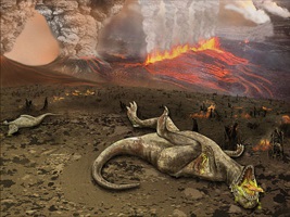 Artist's impression of Deccan traps volcanism